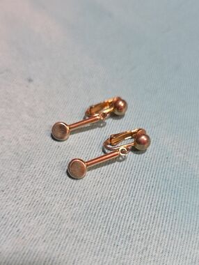 Marino Gold Tone Minimalist Clip-On Dangle Earrings
